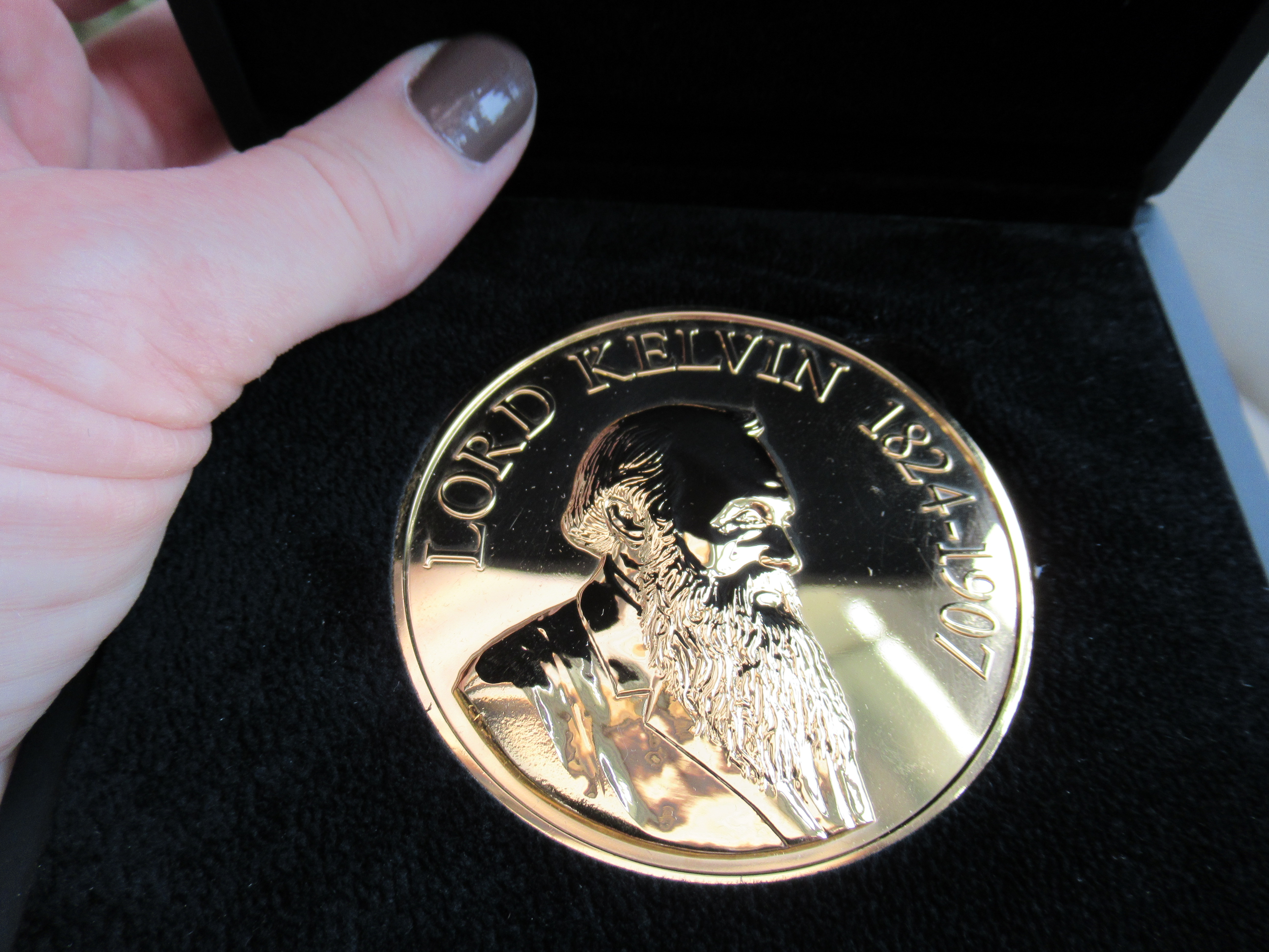 Sharon Ann holding the Lord Kelvin medal